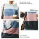 thumbnail image 4 of Sudadera con capucha de felpa para mujer, sudadera con capucha cálida y difusa con bloques de color y cordón para invierno, azul, rosa y gris M, 4 of 5