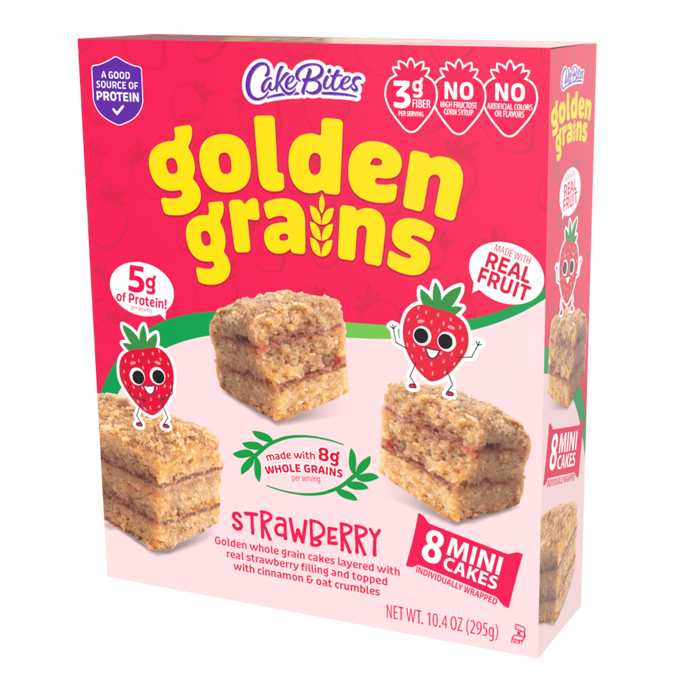 (3 pack) Cookies United Golden Grains Strawberry, 8 Mini Cakes, 10.4oz