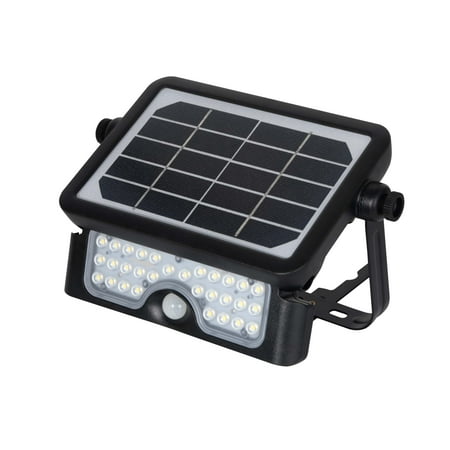 

700LM 160 Degree Black PIR Activated Outdoor Integrated LED 5-in-1 Flood Light Garage Yard Deck Path Camping