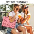 thumbnail image 5 of Large Capacity Tote Bag,Red Strawberry Plants Fruit Pink Pattern Handbag Fashion Luxury Tote Bag,15.7"x13"x 5.1" Inches,Laptop Compatible, 5 of 6