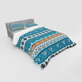 thumbnail image 3 of Ambesonne Tribal Bedding Set 3 Pcs, Floral Aztec Art Pattern, Twin XL, Blue Orange and White, 3 of 3