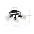 thumbnail image 5 of 3-Light Semi-Flush Mount Ceiling Light 15.3" Black Dining Room Light Fixture with Clear Glass Lampshade, 5 of 7