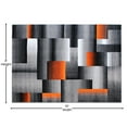 thumbnail image 5 of Emma + Oliver 8x10 Modern Cubist Olefin Accent Rug in Gradient Shades of Black, Gray and Orange with Natural Jute Backing, 5 of 7
