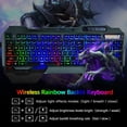 thumbnail image 3 of LexonElec Rainbow Backlit Wireless Mechanical Gaming Keyboard & Mouse, Black, 3 of 8