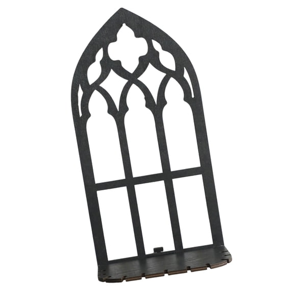 LIANXUE Gothic Wood Hollowed Floating Shelf Vintage Window Frame Wall Mounted Storage Rack for Crystals Plant Holder Home Decors