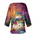 thumbnail image 4 of Women's Casual and Fashionable Christmas Printed Lightweight Mid-Length Jacket Cardigan, for Spring and Fall Wear,Orange,L, 4 of 7