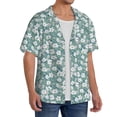 thumbnail image 2 of Yiaed Gouache Flowers Print Mens Casual Wrinkle Free Shirts Short Sleeve Button Down Summer Stretch Dress Shirt-X-Large, 2 of 5