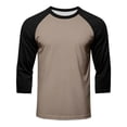 thumbnail image 5 of Havenx Raglan Baseball Tee Shirt for Men 3/4 Long Sleeve Crewneck Jerseys T Shirts Color Block Moisture Wicking Tee Shirt Lightweight Athletic Vintage Gym Workout Tops,Khaki 3XL, 5 of 5