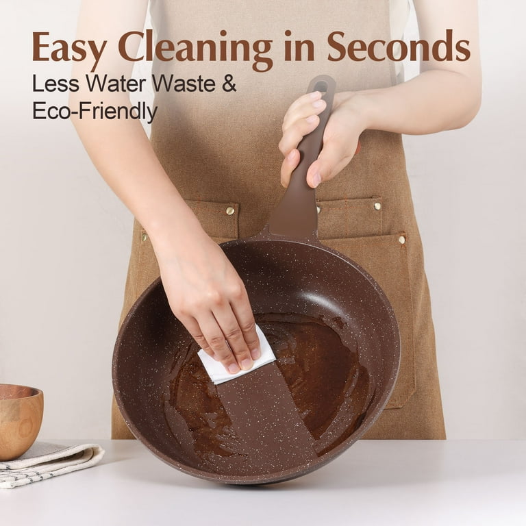 Sensarte Nonstick Granite Cookware Set, 21 Pieces, Toffee Brown