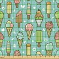 thumbnail image 2 of Ambesonne Ice Cream Fabric by the Yard Upholstery, Summer Time Dessert Time, 10 Yards, Multicolour, 2 of 5