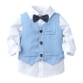 thumbnail image 3 of CHICTRY Baby Toddlers Gentleman Suit Infant Boys Birthday Party Outfit Long Sleeve Shirt + Vest + Pants Set, 3 of 7