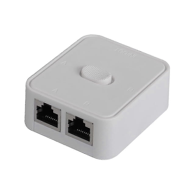 Network Lan Switch 2 Ports, Rj45 Network Key-press Switch Splitter Selector Box, 100m 2 In 1 Out Or 1 In 2 Out, 2 Port Network Hub Black
