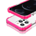 thumbnail image 4 of Hybrid Case Compatible with Apple iPhone XR Slim Hybrid Transparent Rubber Gummy Gel Hard PC Silicone TPU Color Bumper Frame Cover [ Clear / Hot Pink ], 4 of 4