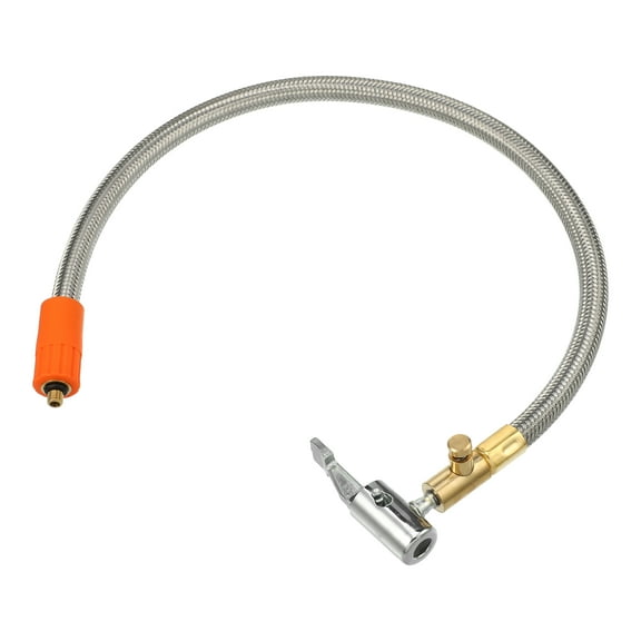 Unique Bargains 19.7" Flexible Tire Inflator Hose Adapter M6 Thread Size Air Chuck with Hose with Air Release Valve