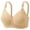 Beige, variant on Womens Wireless Bralette Comfort Underwear for Home Push Up Support Bra, 48D, Watermelon Red