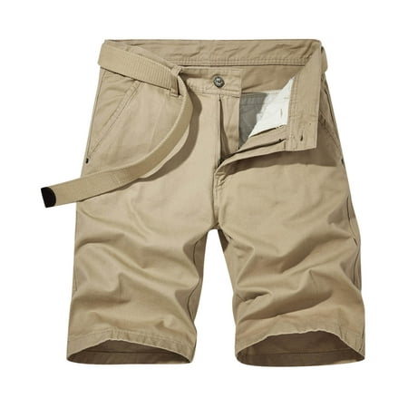 Xihbxyly Mens Shorts Cargo Shorts for Men, Cargo Shorts for Men Stretch Waist Cotton Hiking Casual Solid Zipper Button Pockets Cropped Cargo Shorts Deals Of The Day Lightning Deals Today Prime