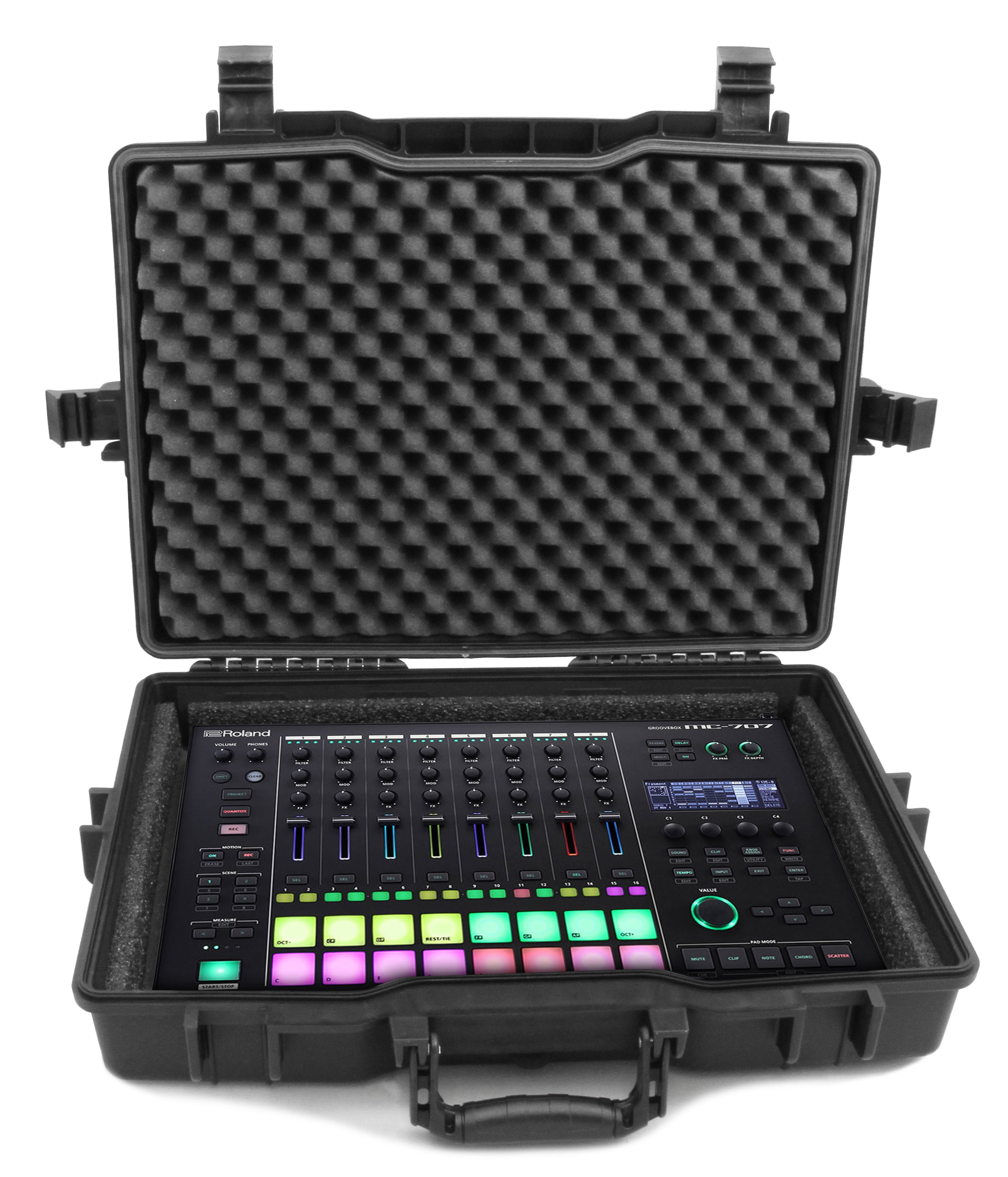 CASEMATIX Synthesizer Mixer Case Compatible With Roland MC-707, TR-8S, MX-1, Peak, APC40 MKII and More - Case Only