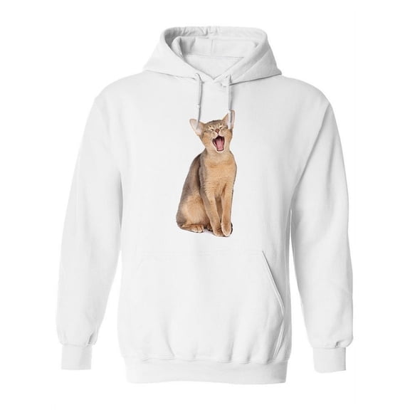 Cute Yawning Abyssinian Cat Hoodie Women -Image by Shutterstock, Female XX-Large