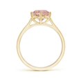 thumbnail image 2 of ANGARA Natural Six Prong-Set Round 1.65 ct Morganite Cathedral Engagement Ring in 14K Yellow Gold for Women | Birthday, Anniversary, Jewelry Gift for Women | Natural Morganite Ring, 2 of 7