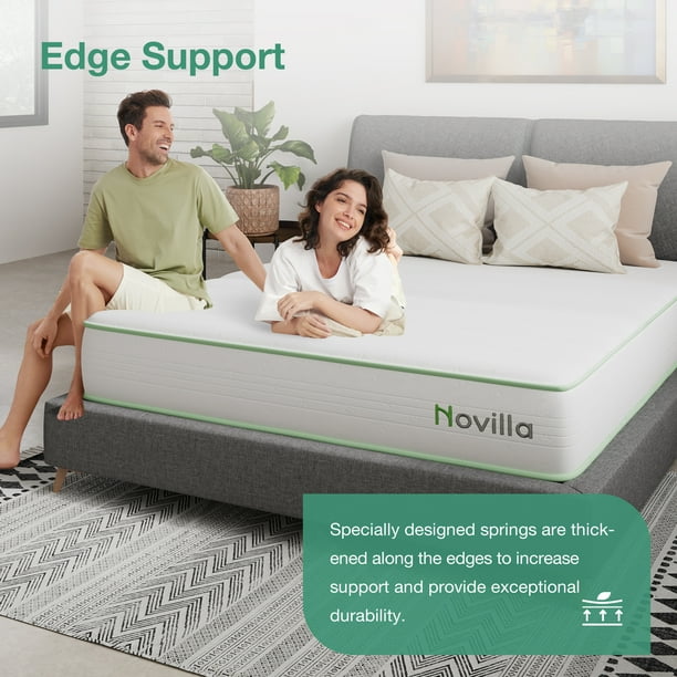 Novilla Snowfall 6 inch Twin Size Mattress in a Box, Hybrid Medium