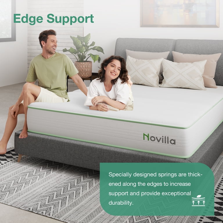 Novilla Snowfall 6 inch Twin Size Mattress in a Box, Hybrid Medium