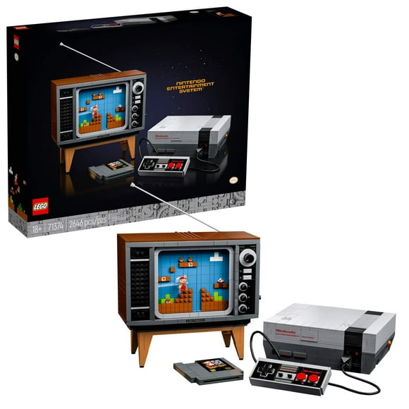 LEGO Nintendo Entertainment System 71374 Building Kit; Creative Set for Adults; Build Your Own LEGO NES and TV, New 2021 (2,646 Pieces) frustration free packaging