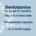 thumbnail image 6 of Life Extension, Mega Benfotiamine, 250 mg of benfotiamine, 10 mg of vitamin B1, high potency, blood sugar support supplement, 120 capsules, 6 of 11