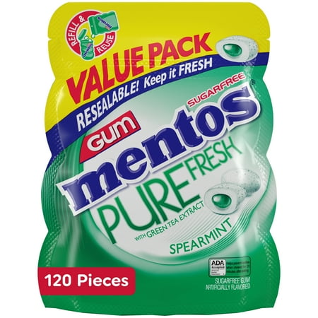 UPC 073390026622 product image for Mentos Pure Fresh Spearmint Sugarfree Gum Extra Value Pack  120 Count | upcitemdb.com