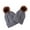 Gray, variant on Sinhoon Mommy and Baby Hats Parent-Child Knitted Earflap Cap Mother Baby Knit Hat Pompoms Winter Hat