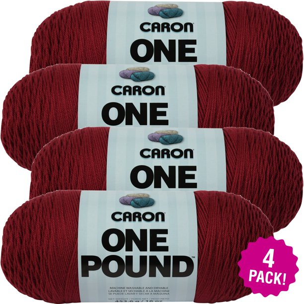 Caron One Pound Yarn Country Rose, Multipack of 4