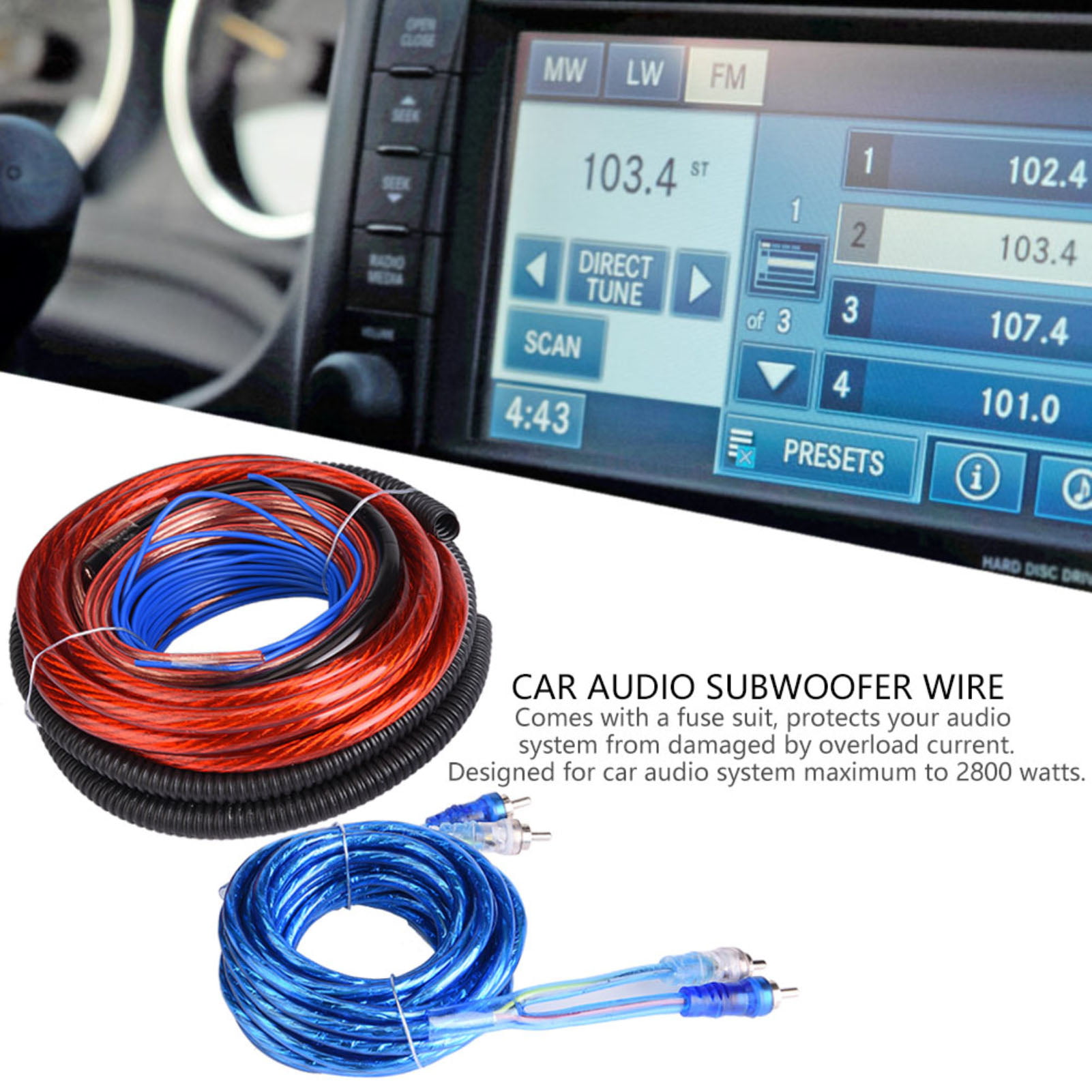 Harmony Audio 1/0 0 Gauge Car Stereo Matte Blue Power Cable Amp Wire 20 FT 