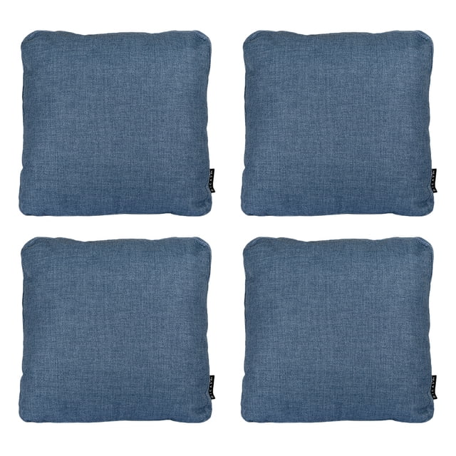 Cojin decorativo Zita cuadrado grande Set de 4 Azul Denim