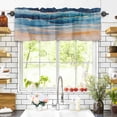 thumbnail image 3 of Abstract Ocean Valances for Windows Gradient Sea Wave Oil Painting Modern Rod Pocket Curtain Valance Window Treatment Short Curtains for Kitchen Living Room, 42"x12", 3 of 5