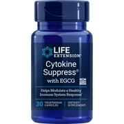 Life Extension Cytokine Suppress with EGCG - Support a Healthy Inflammatory Response - Gluten-Free, Non-GMO - 30 Vegetarian Capsules