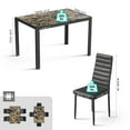 thumbnail image 4 of Lofka Tempered Glass Dining Table Set for 4, Kitchen Table with 4 Back Support Chairs for Meals, Marble, 4 of 8