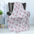thumbnail image 4 of Cat Lover Soft Flannel Fleece Blanket, Romantic Pink Cats in Cartoon Style Drawing with Little Hearts Kitty Whiskers, Cozy Plush for Indoor and Outdoor Use, 60" x 80", Pale Grey Pink, by Ambesonne, 4 of 5