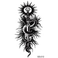 thumbnail image 3 of 4 hojas de tatuajes temporales de flores de larga duración para mujeres, brazo, cuello, medusas, girasol, luna, rosa, tatuajes falsos para adultos y niñas, tatuaje de serpiente realista S, 3 of 5