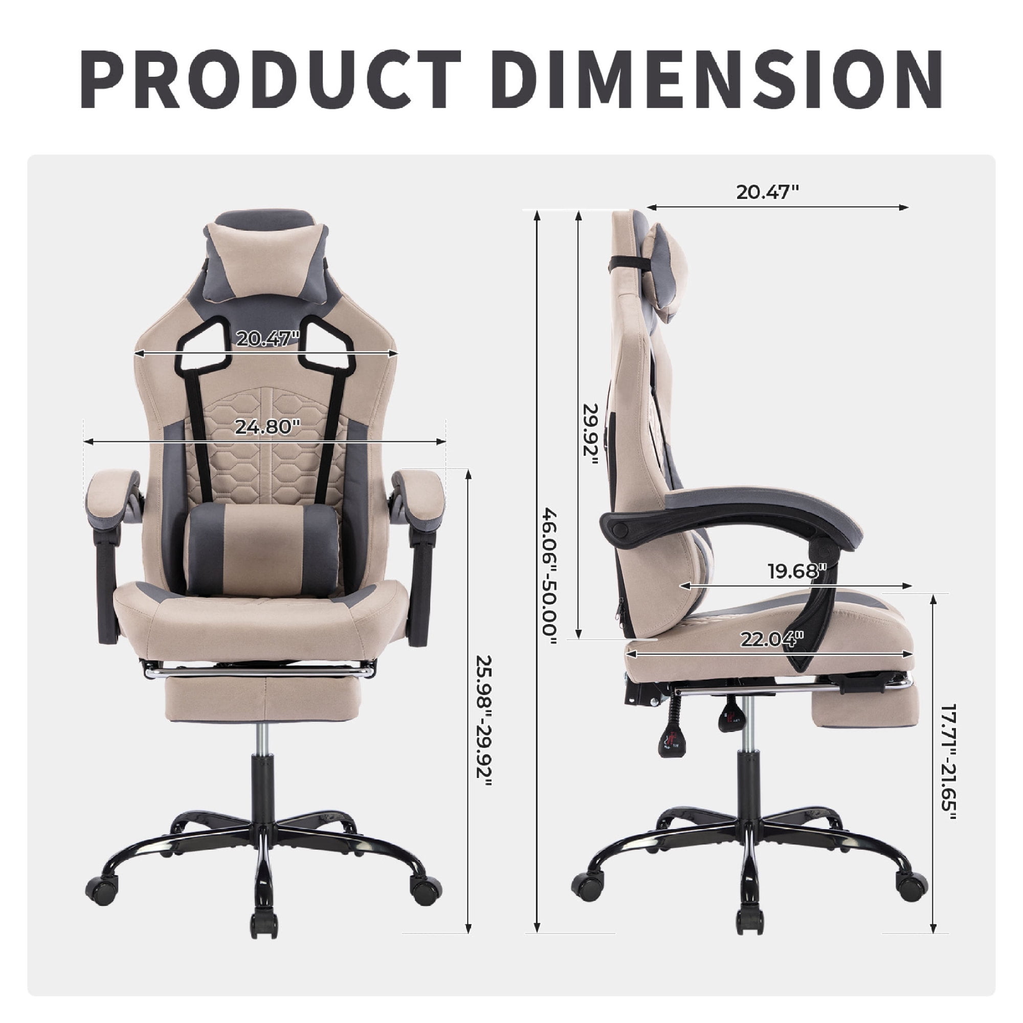 Gaming Chair Ergonomic PC Gamer Chair with Footrest Comfortable Headrest and Lumbar Support,High Back PVC Leather