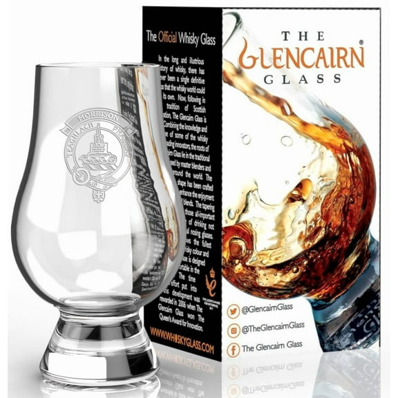 Glencairn Morrison Clan Engraved Whiskey Glass in Gift Carton, GG210