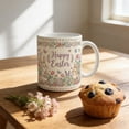 thumbnail image 2 of Hot Chocolate Mug, Rabbit Floral Ceramic Coffee Tea Cup, 2 of 8