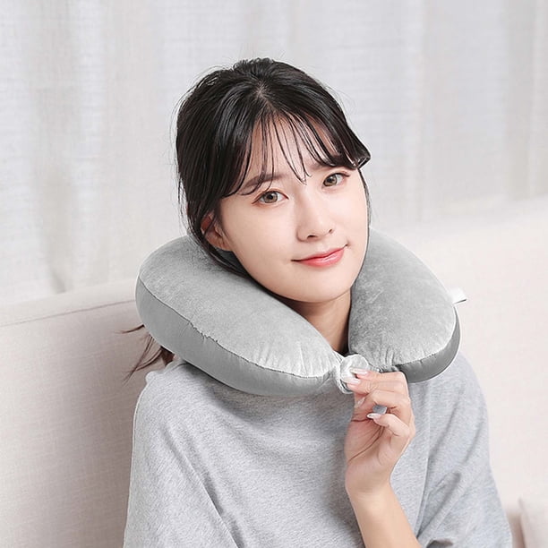 Ganfancp Almohada de Espuma de Color Sólido Almohada En Forma de U Almohada para El Cuello de Viaje Almohada Portátil para Avión Almohada para La Siesta En La Oficina Almohada para El Cuello Rebajas