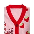thumbnail image 2 of Strawberry Shortcake Button Down V Neck Cardigan with Long Sleeves, Sizes XS-XL, 2 of 3