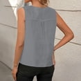 thumbnail image 3 of ZACPNCV Womens Solid Linen Sleeveless V Neck Ruffle Detail Pullover Top Casual Tank Blouse for Summer Layering or Simple Wear, 3 of 8