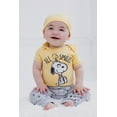 thumbnail image 2 of PEANUTS Woodstock Snoopy Newborn Baby Boys Bodysuit Jogger Pants Bib and Hat 4 Piece Outfit Set Newborn to Infant, 2 of 5