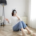 thumbnail image 4 of Conjunto de ropa de dormir cómoda para mujer, camisa de manga 3/4, traje de pantalón, ropa de casa coreana, primavera y otoño, 4 of 4