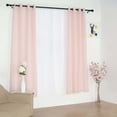 thumbnail image 2 of Efavormart Pack of 2 52"x84" Rose Gold Faux Linen Curtains, Semi Sheer Curtain Panels with Chrome Grommet for Living Room Home Decor Window Privacy Linen Textured Drapes, 2 of 5