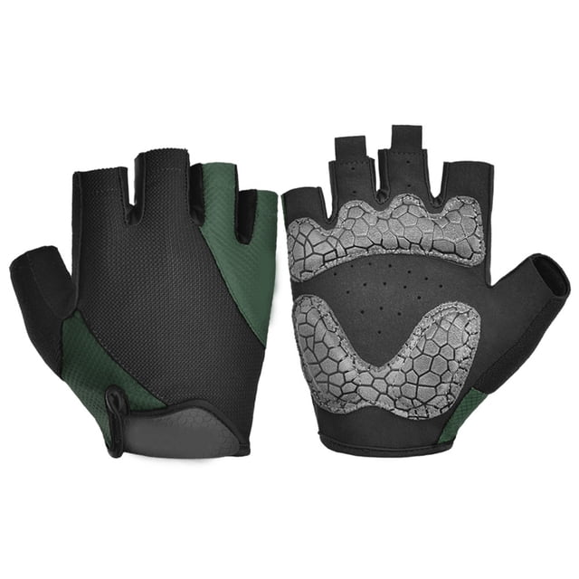 Eigraketly 2 piezas de guantes de ciclismo resistentes al desgaste para mujer, herramientas antideslizantes para montar, verano, transpirables, a prueba de Ciclismo Verde oscuro SG Eigraketly OD026171-06