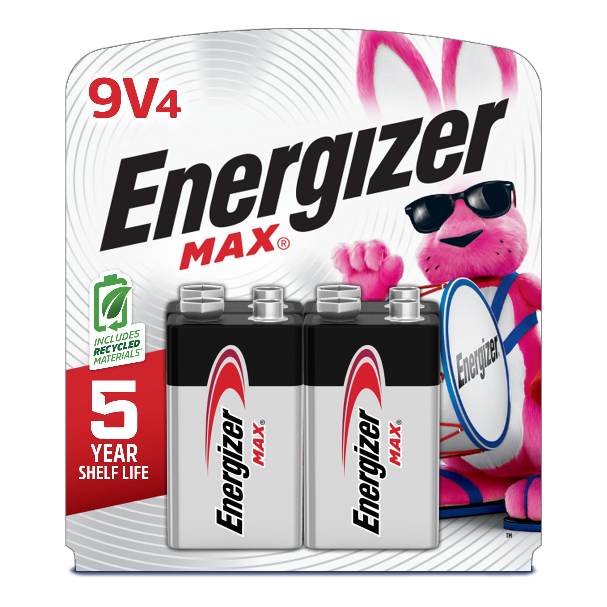 (2 pack) Energizer MAX 9V Batteries (4 Pack), 9 Volt Alkaline Batteries
