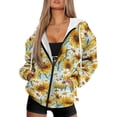 thumbnail image 4 of SCRAWLGOD Sunflowers Women Zip Up Hoodies Women Graphic Long Sleeve Clothes for Women with Pockets Casual Oversized Zipper Sweatshirts for Women Work Size S, 4 of 7