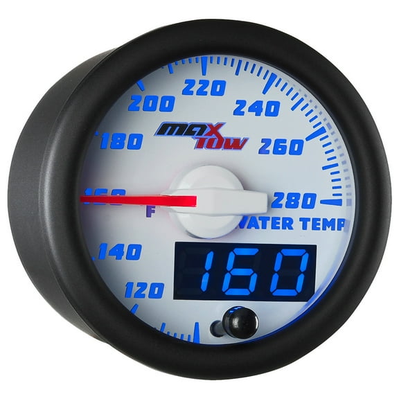 MaxTow White and Blue Water Temperature Gauge